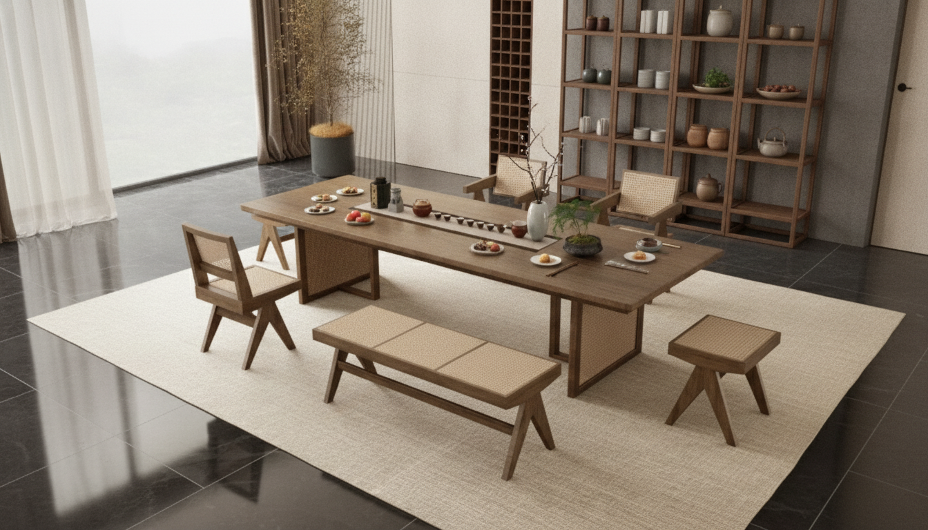 Luxurious Chinese Wooden Dining Table for Hosting