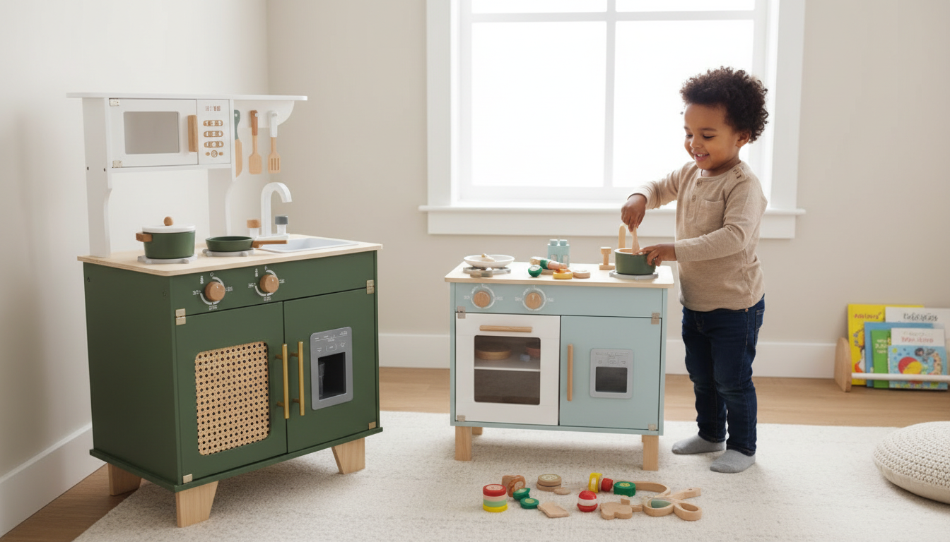 Wooden Play Kitchen Size Guide for 3-Year-Olds