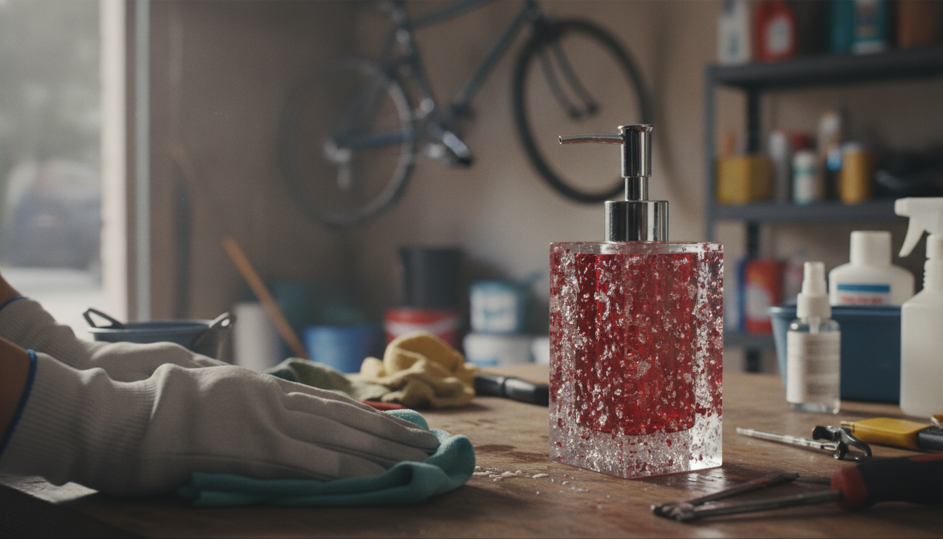 Clean a Resin Soap Dispenser Without Scratching It