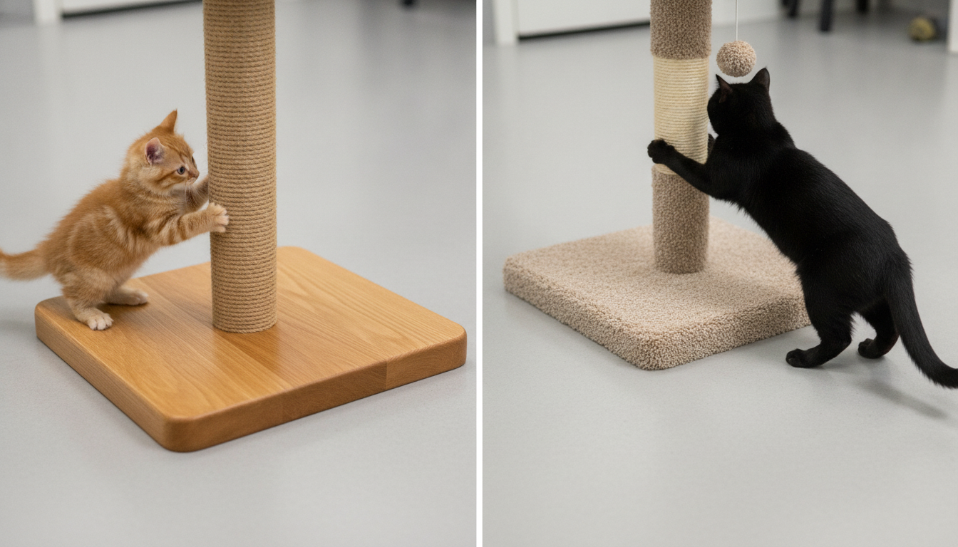 Solid Wood vs Carpet Base: Which Scratching Post Is Stable?
